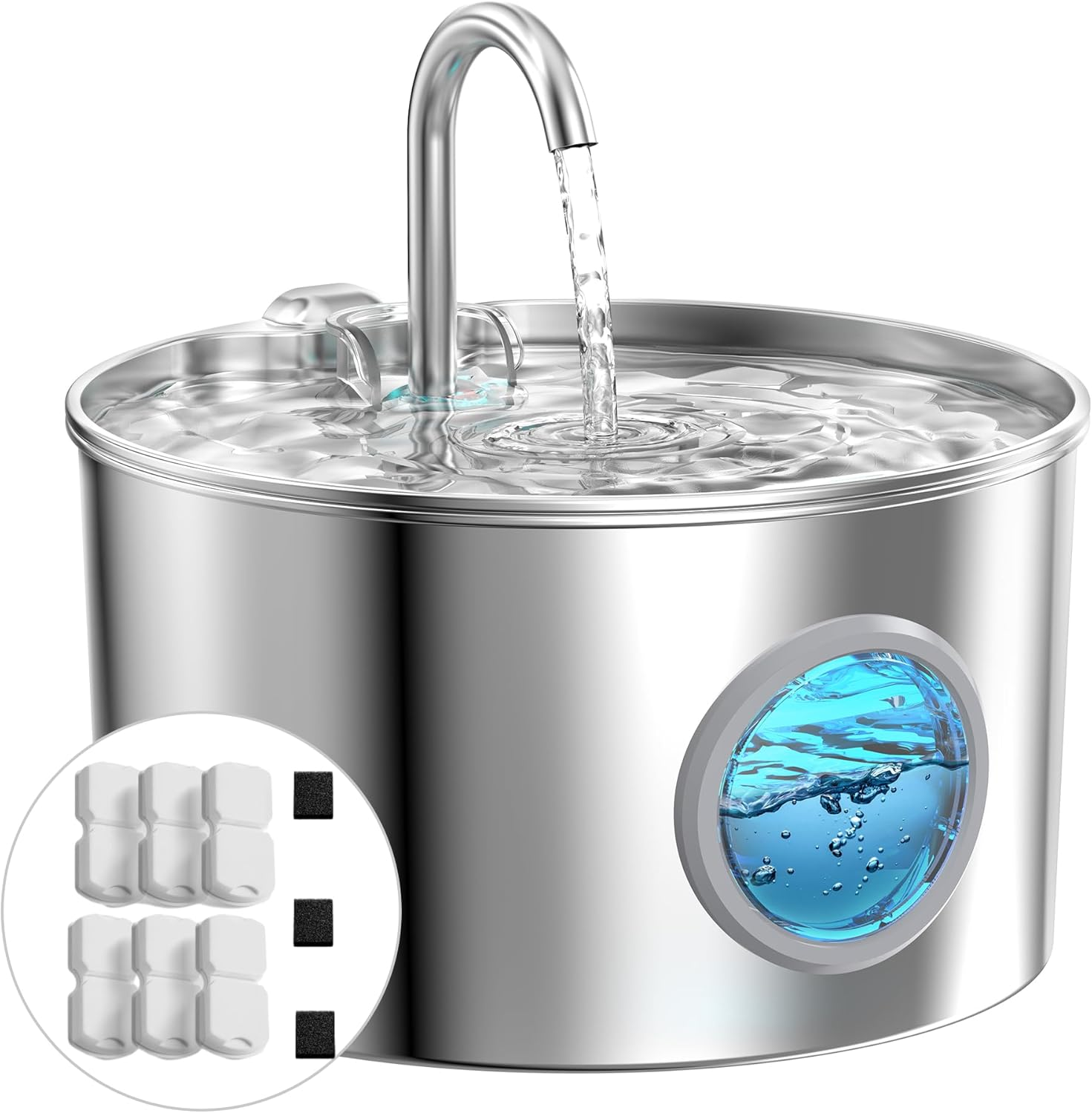 KABUKI PET | [#1 Recommended by Vets] Healthy Pets Water Fountain (2.2L) | Ultra Quiet Pet Water Fountain