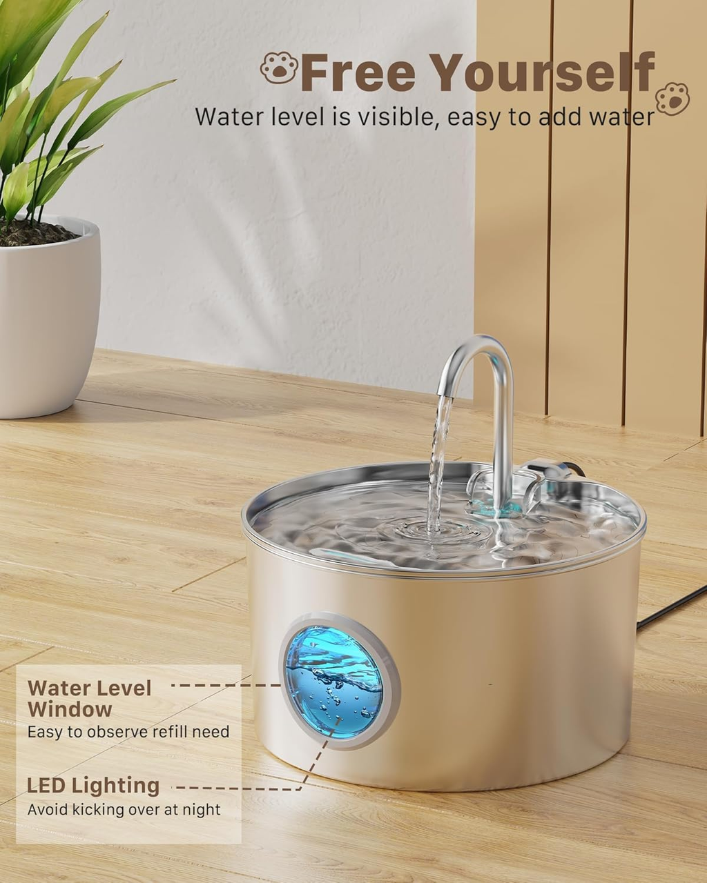 KABUKI PET | [#1 Recommended by Vets] Healthy Pets Water Fountain (2.2L) | Ultra Quiet Pet Water Fountain